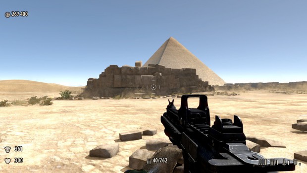 Noch kann Sam in Ruhe die Pyramiden bewundern, ...